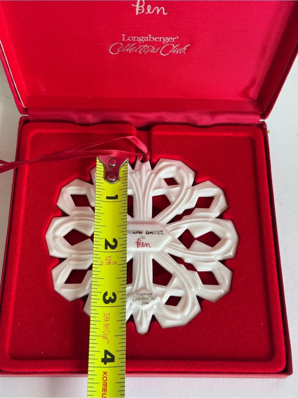 Longaberger Collectors Club Snow Days Ben VTG 2004 Christmas Ornament Snowflake